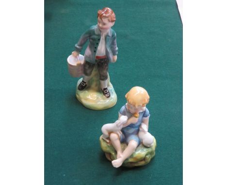 SMALL ROYAL WORCESTER 'THE DANDELION' FIGURE BY F G DOUGHTY (AT FAULT), AND ALSO SMALL ROYAL DOULTON FIGURE- JACK