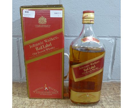 One bottle, Johnnie Walker Red Label Old Scotch Whisky, 2 litres (with evaporation loss) 