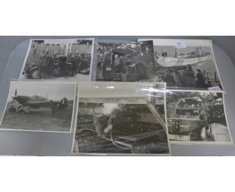 Six vintage gelatin silver prints; WWII woman at war, British propaganda photo journalism, 1939-1940 press agencies and Briti