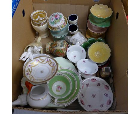 A collection of decorative china including an Old Tupton Ware egg cup, Royal Winton fruit bowls, two Aynsley dishes, cups and