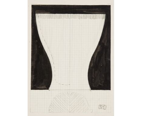 JOSEF HOFFMANN* (Pirnitz 1870 - 1956 Wien)GlasentwurfBleistift und Tusche/Papier, 26,7 x 19,7 cmmonogrammiert JHmontiert auf 