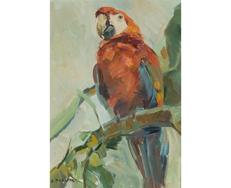 STEFAN PRASCHL* (Wien 1910 - 1994 Wien)PapageiÖl/Platte, 49 x 35,4 cmsigniert S. PraschlSCHÄTZPREIS € 1000 - 2000STARTPREIS €