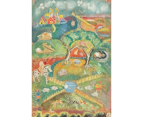 UMKREIS ANNA LESZNAI (Hrušov 1885 - 1966 New York)LandschaftGouache/Karton, 21,7 x 14,5 cmmonogrammiert OLSCHÄTZPREIS °€ 150 