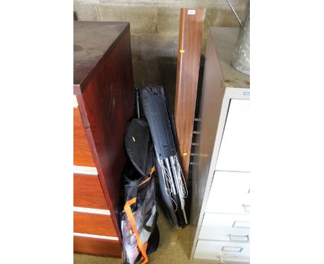 A metal clothes rail and a collapsible rotary clothes airer etc.