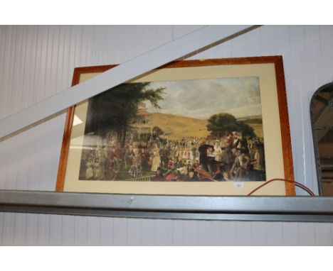 A framed and glazed print "The Lawn at Goodwood, 1886"