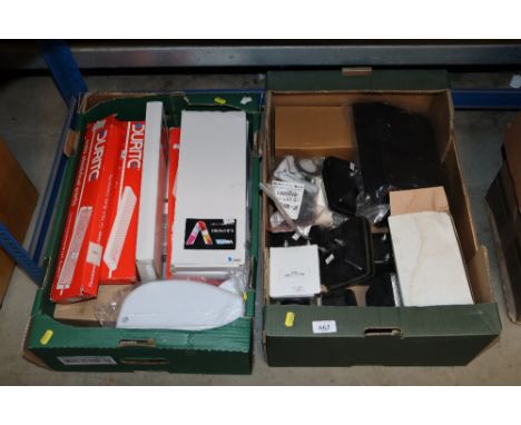 Two boxes of various light fittings