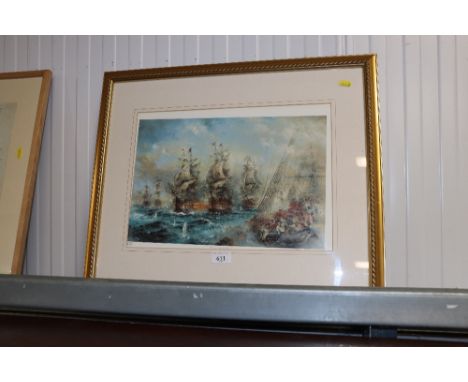 A pencil signed limited edition print "Battle of Cape St Vincent"