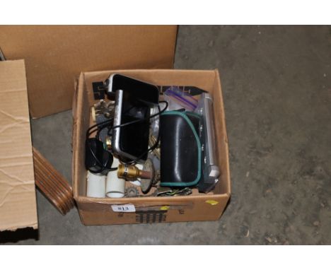 Two boxes of various light fittings etc