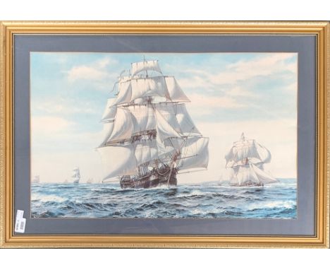 Roy Cross, 'Forty gun frigate', colour print, 43x69cm 