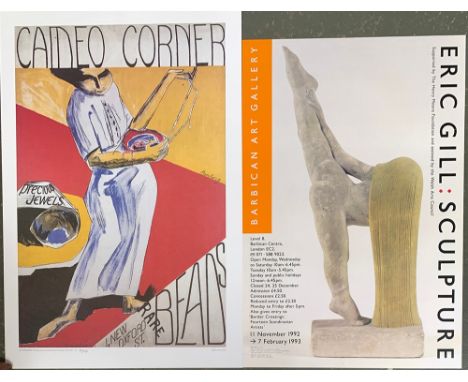 David Bomberg, 'Cadeo Corner', limited edition print 70/150, printed in 1983, 84x57cm; together with Eric Gill, Sculpture, su