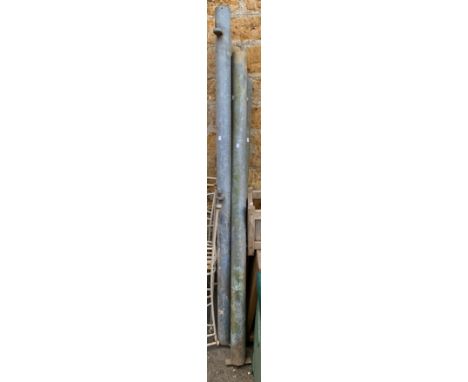 A lot of four galvanised gate posts 
