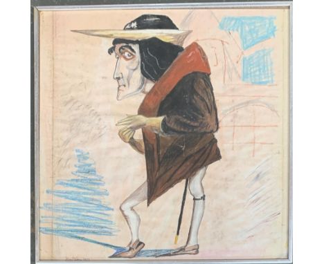 A mixed media costume study for a production of Richard III, 52cm square 