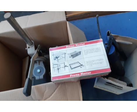A picture framer's underpinner tool, together with related items 