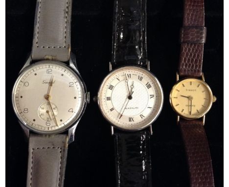 Watches - a Mappin and Webb silver wrist watch, silver dial, Roman numerals, centre seconds, minute track, quartz movement, b