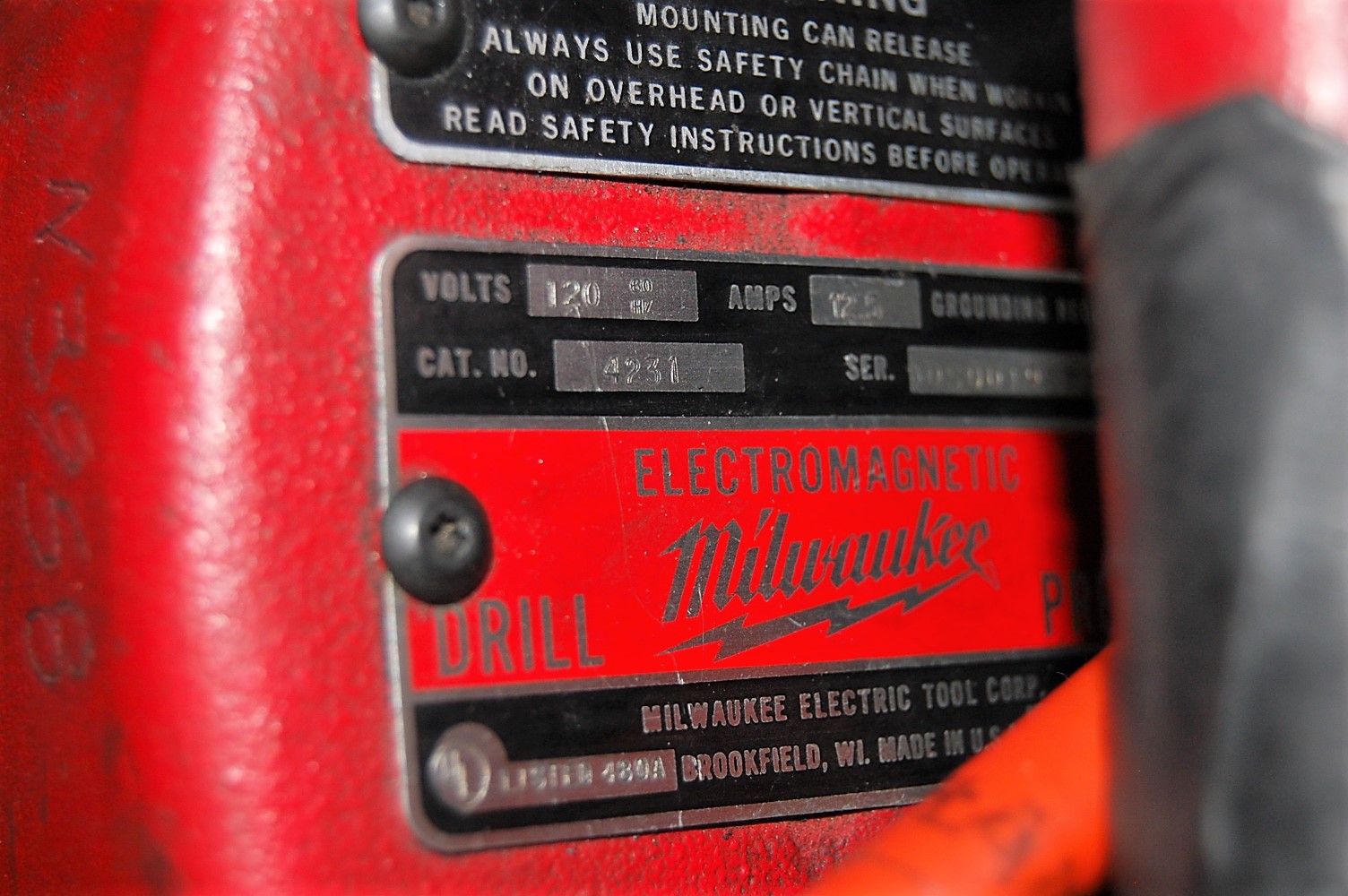 Milwaukee Cat 4231 / 42921 Base Drill, Serial Number