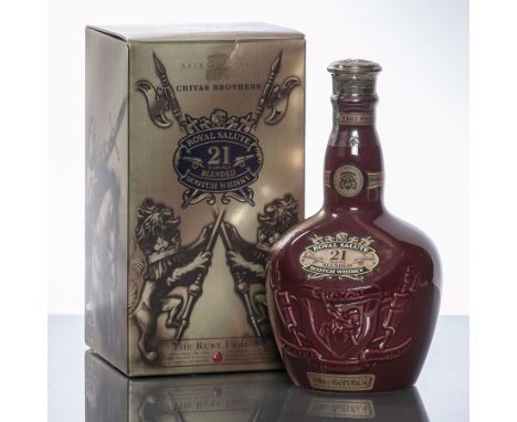 CHIVAS BROTHERS ROYAL SALUTE
Blended Scotch Whisky in Ruby Wade ceramic flagon. 70cl, 40% volume, with pouch, in carton.
 CON