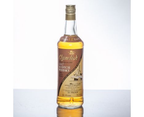 CLYNELISH 12 YEARS
Highland Malt Scotch Whisky. Ainslie & Heilbron (Distillers) Ltd, Glasgow, Scotland. 26 2/3 fl. ozs, 70° p