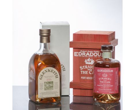 EDRADOUR 'STRAIGHT FROM THE CASK' AGED 11 YEARS PORT WOOD FINISH 
Highland Single Malt Scotch Whisky. Distilled 19th December