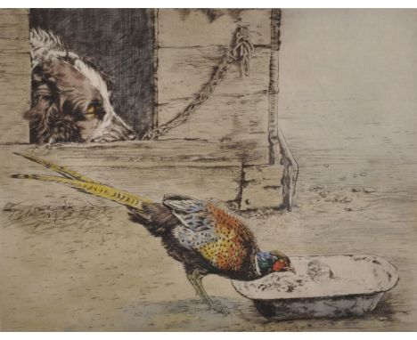 After Henry Wilkinson (1921-2011) British. The Brave Pheasant, Signed and Numbered in Pencil, 7" x 8.5".