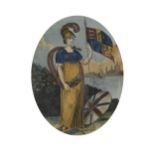 19th Century, A Pair of Hand Coloured Engravings depicting Ireland and England in Verre Eglomise