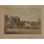 A Pair of Coaching Scenes, Printed by Arthur Ackermann, in Rosewood Frames, 10.5" x 16" (2).