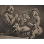 Jean-Jacques de Boissieu (1736-1810) French. The Pipe, Etching, 10" x 13".
