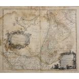 A Map of Palestine, Circa 1744, 20" x 23". With a Town View of Maestricht and a Map of Vogtlondiae.