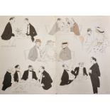 Georges Goursat 'Sem', L'Hotel de Paris. 1 Double Page and 3 Single Page Lithographs (4).