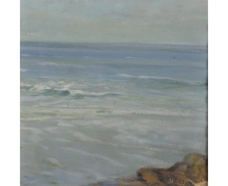 Early 20th Century English School. Seascape, Oil on Board, Initialled H.S.T., 12" x 12".