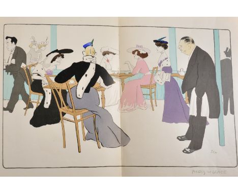 George Goursat 'Sem', Palais de Glace, A Pair of Double Page Scenes, Lithograph, 20.5" x 28" (2).