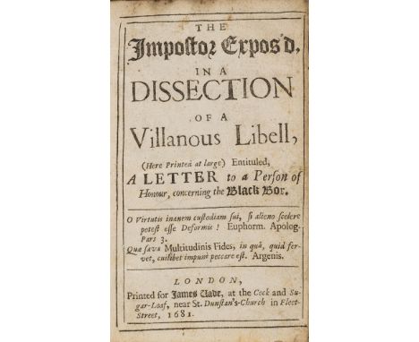 Monmouth Rebellion.- Impostor Expos'd (The)  in a Dissection of a Villanous Libell... Entituled A Letter to a Person of Honou
