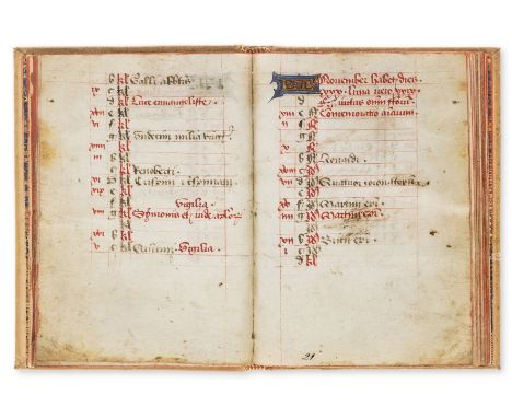 Book of Hours, Use of Paris, manuscript in Latin, on vellum, 37 leaves only including 3 pages in a cursive hand at end and 22