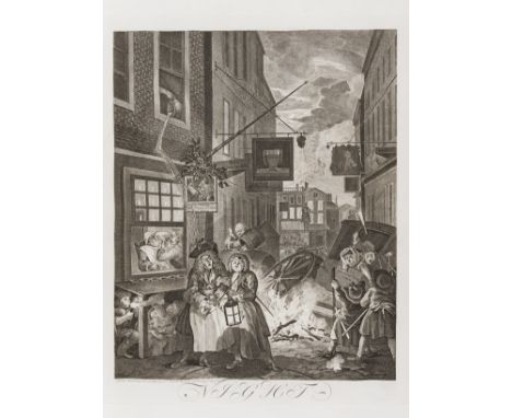 Hogarth (William) The Original and Genuine Works, 108 engraved plates on 88 wove paper sheets with watermarks dated 1818, som
