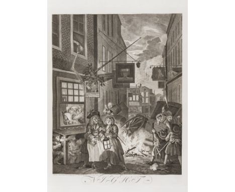 Hogarth (William) The Original and Genuine Works, 108 engraved plates on 88 wove paper sheets with watermarks dated 1818, som