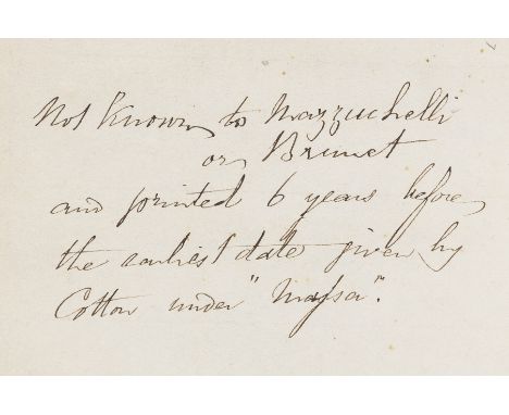 Robert Southey's copy.- Berrettarius (Franciscus) Serenissimo Carrariae Principi Carolo Cybo, in eiusdem nuptias, atque Teres