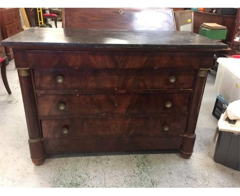 An Empire style commode with marble top