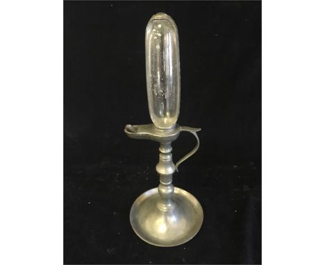 A Whale oil lamp and clock