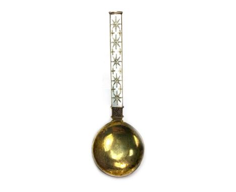 NORWEGIAN SILVER GILT AND ENAMEL SPOON, by J. Tostrup, 13.5cm long, 34g