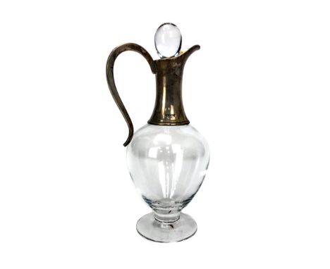 SILVER COLLARED CLARET JUG AND STOPPER, maker Garrard &amp; Co., London 1995, of footed baluster form, 31cm high