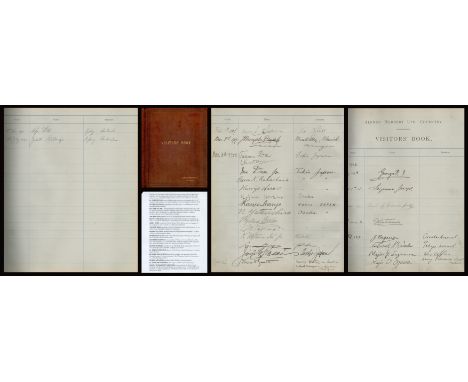 King George V and Japanese Military signed Alfred Herbert Ltd, Coventry Visitors Book. Leather bound. 10¾ wide x 12½ tall x 1