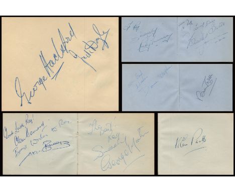 Music and Entertainment Autograph book with signatures from Billy Cotton, Ruby Murray, Jack Douglas, Beverley Sisters and man
