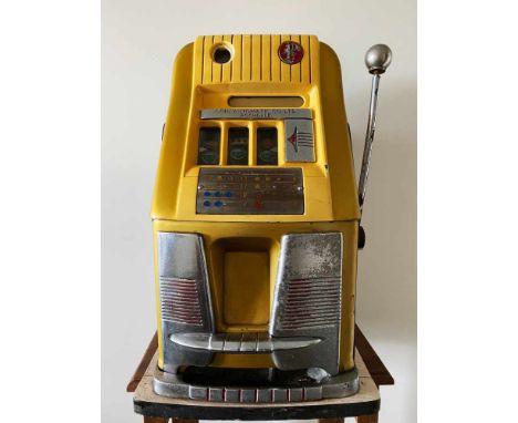 Yellow Mills High Top Slot machine1940s yellow Top Slot slot machine from Mills Novelty Co Chicago Ill. Dimensions 70 x 37 x 