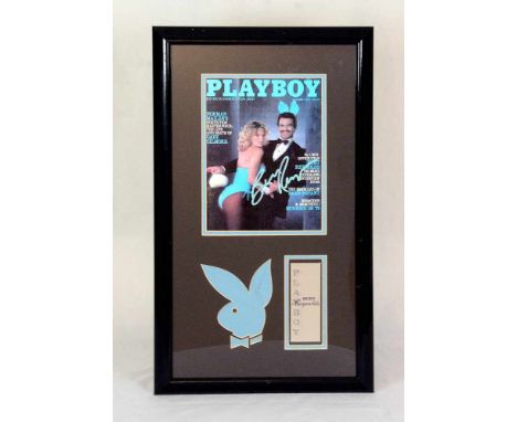 Framed October 1979 Playboy cover signed by Burt ReynoldsFramed October 1979 Playboy cover signed by Burt Reynolds in light b