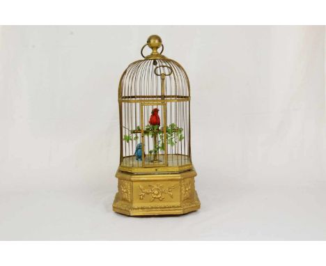 Wind-up music automaton 2 birds in a cage by BontempsWind-up music automaton 2 birds in a cage. Very good working condition, 