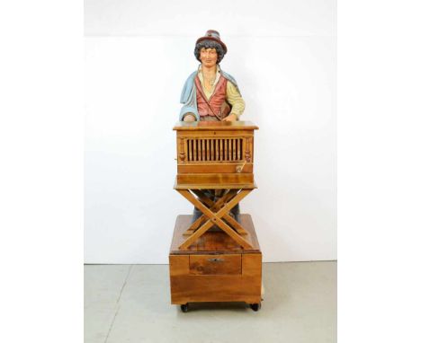 Polyphon Savoyard with a wooden FigurePolyphon Savoyard with a figure made of wood playing the monkey organ. 29 cm Polyphon d