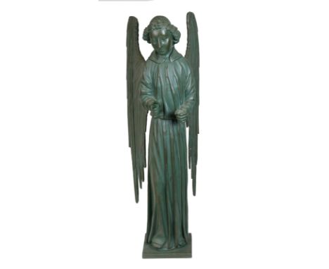 Gipskopie des Engels v. Jean (Jehan) Barbet, das Original wurde 1475 aus Bronze gestaltet, H: 120 cm, B: 28 cm, T: 28,5 cm, g