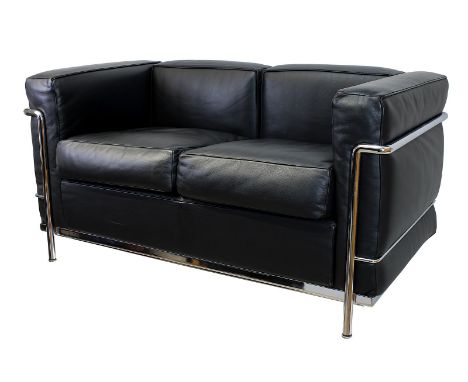 Le Corbusier Sofa LC2, Cassina Italien 2. H. 20. Jh., Entwurf: Le Corbusier, Charlotte Perriand und Pierre Jeanneret um 1928,