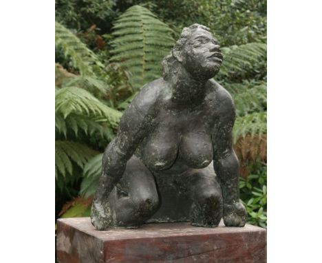 λSir Jacob Epstein (British, 1880 - 1959) MALVINIA, circa 1944 Patinated bronze, signed 51cm high overall including wood plin