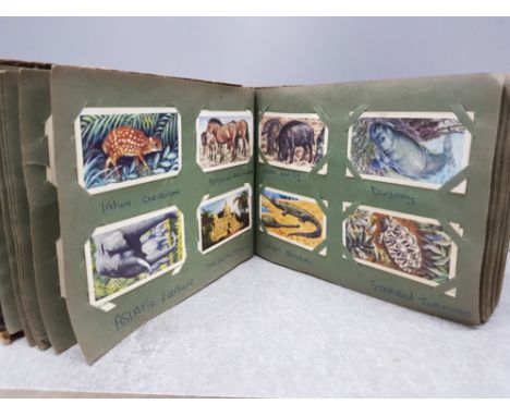 ALBUM CONTAINING WELL OVER 100 VINTAGE TEA COLLECTORS CARDS, DIFFERENT SETS INCLUDING BRITISH WILD LIFE, FAMOUS PEOPLE, ASIAN