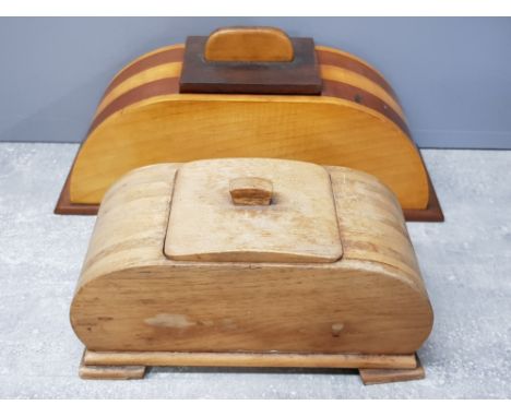 2 INLAID WOODEN TEA CADDY
